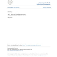 Bal, Tejinder Interview