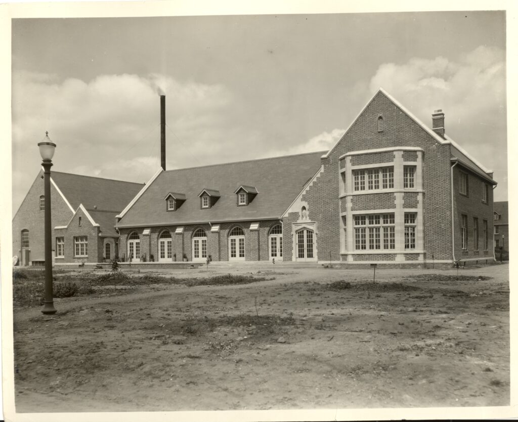 Anderson Hall, one of the original buildings on the Stockton campus, was expanded in 1939 to include additional student space for the Student Christian Association and other student clubs. (Record Group 11 History and Early Records and Photos p80 1355; Anderson File, Holt-Atherton Collections, University of the Pacific )